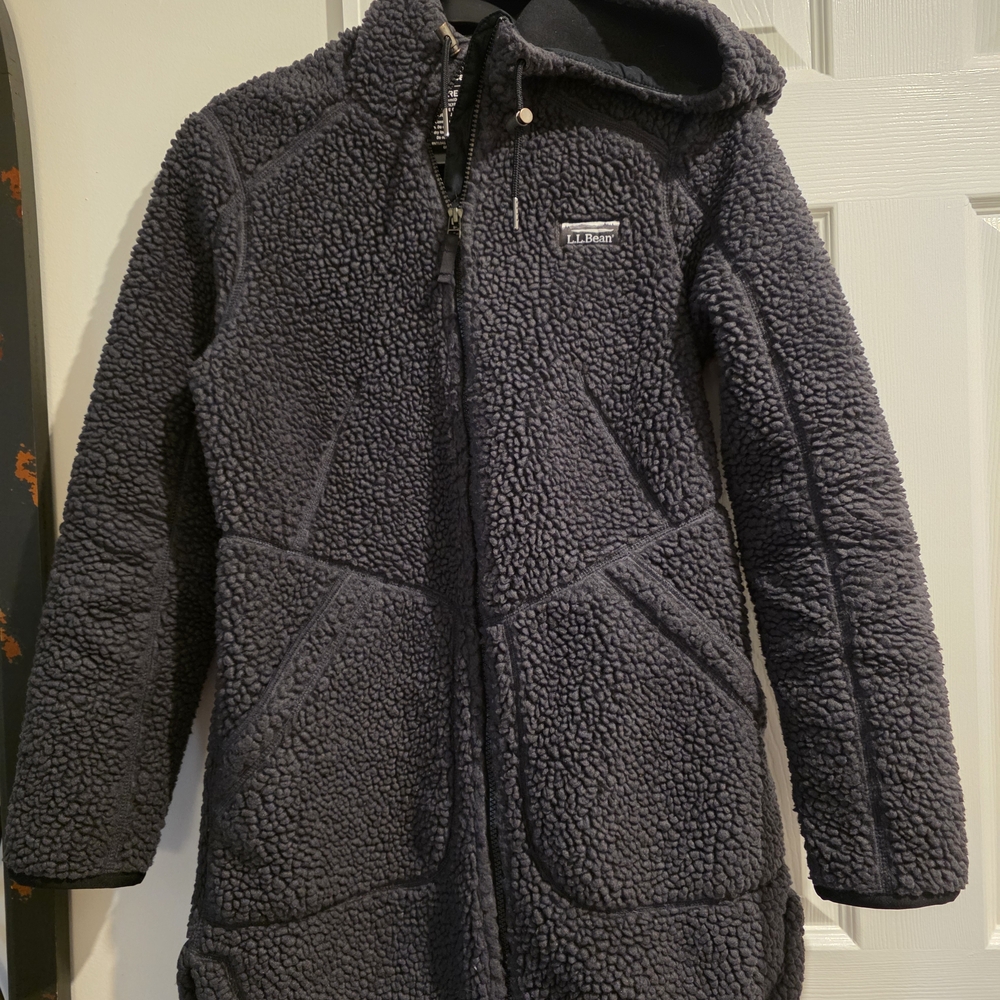 L.L. Bean Mountain Pile Fleece Coat Womens - Alloy Gray XS